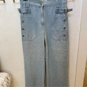 Ulla Johnson High waster Sailor Pants. 100% Cotton. Size 8